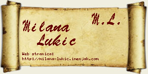 Milana Lukić vizit kartica